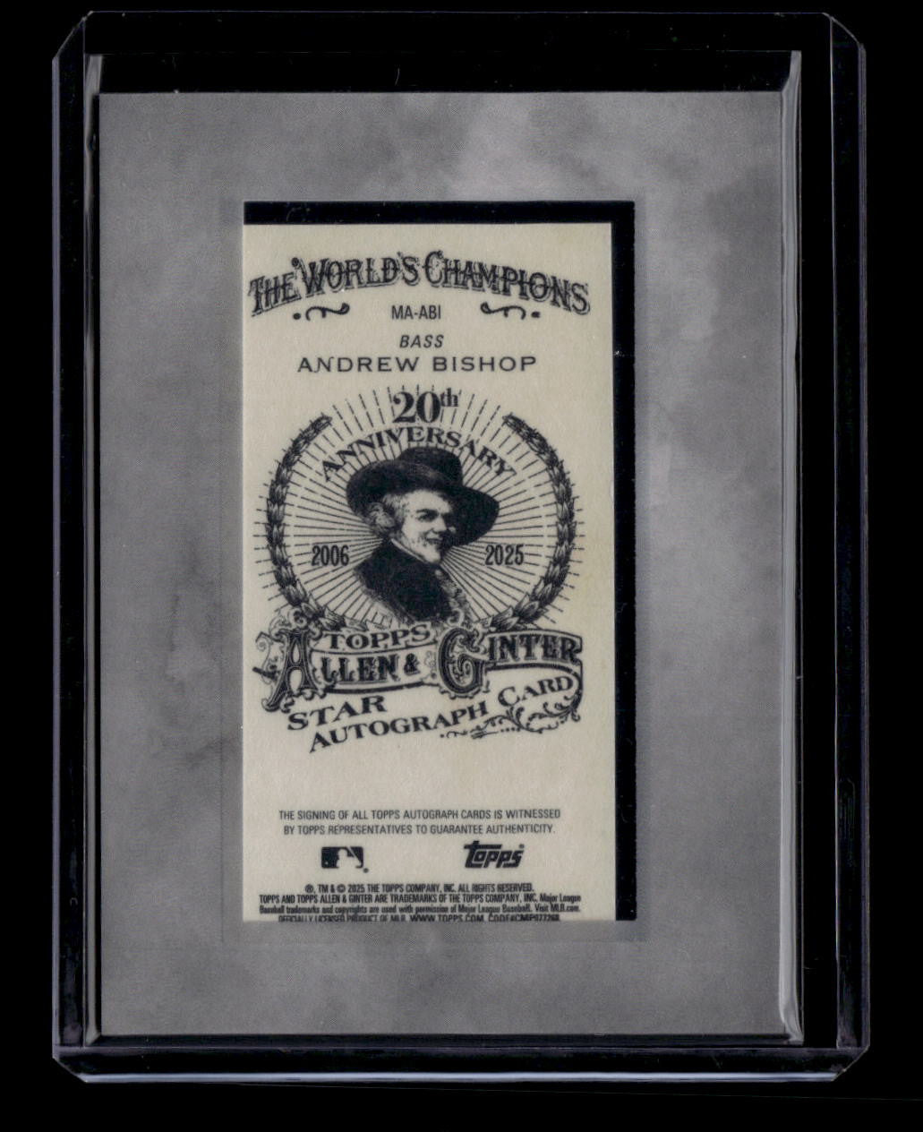 DELETE 181097 2025 Topps Allen and Ginter X Framed Mini Autographs Andrew Bishop Auto 9/15