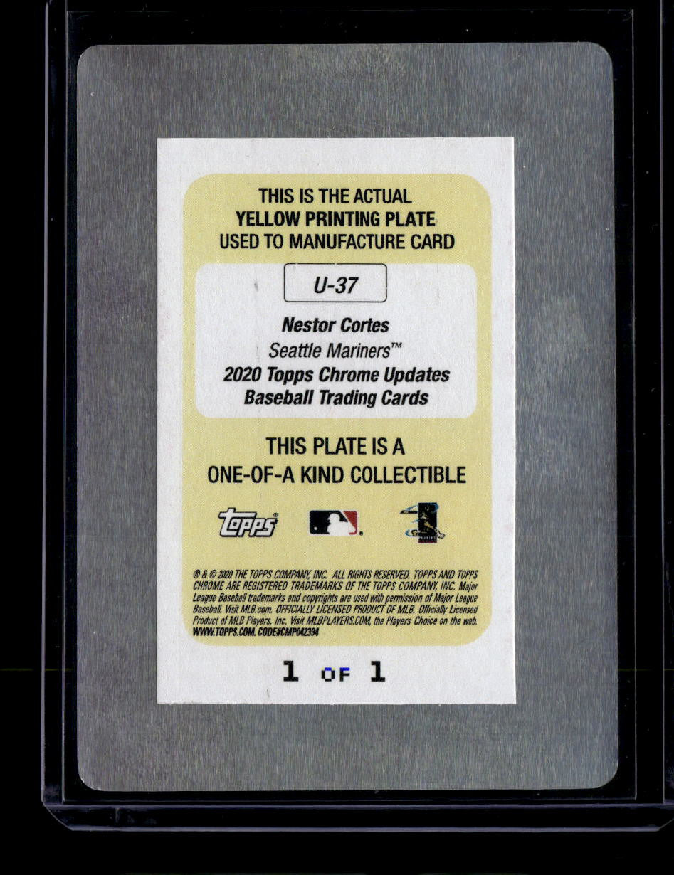 DELETE 181105 2020 Topps Chrome Update Printing Plate Ywllow u37 Nestor Cortes Rookie 1/1