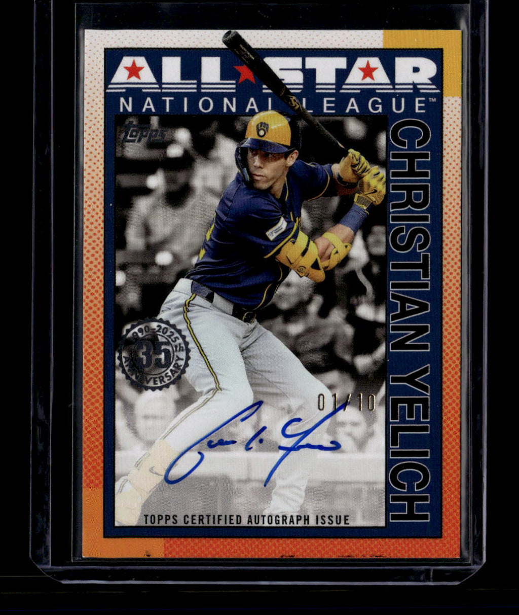 DELETE 181108 2025 Topps '90 Topps All Star Autographs Black 90ascy Christian Yelich Auto 1/10