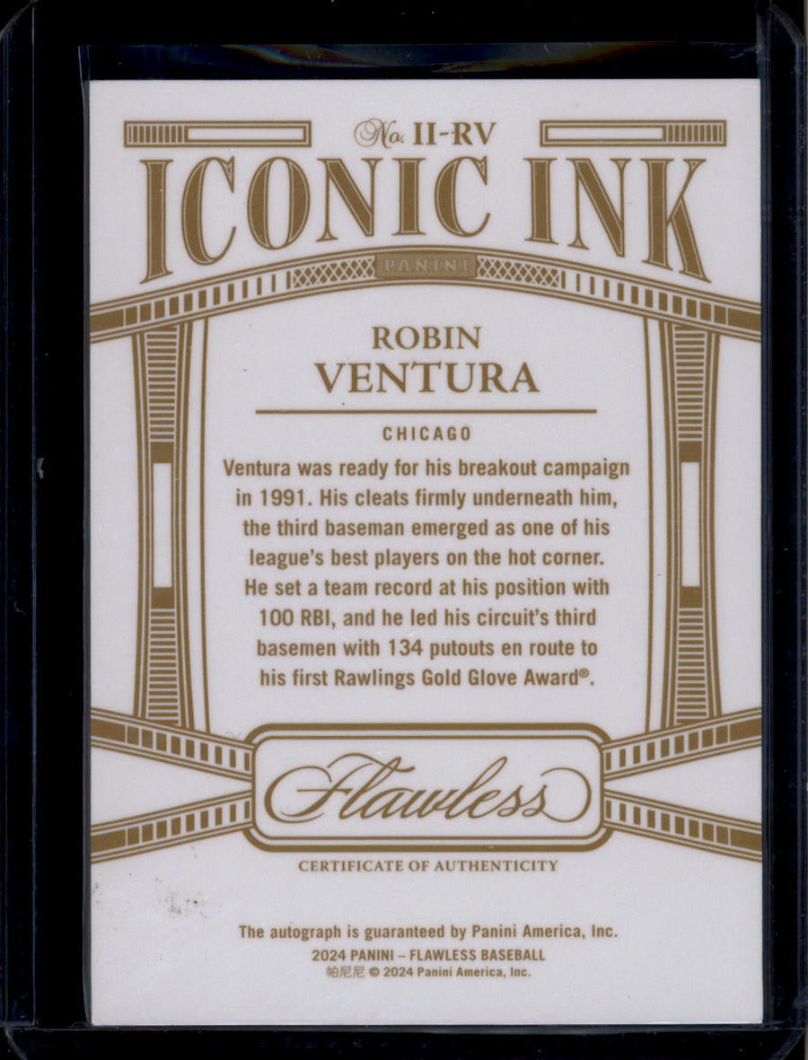 DELETE 181115 2024 Panini Flawless Iconic Ink Gold 14 Robin Ventura Auto 4/10