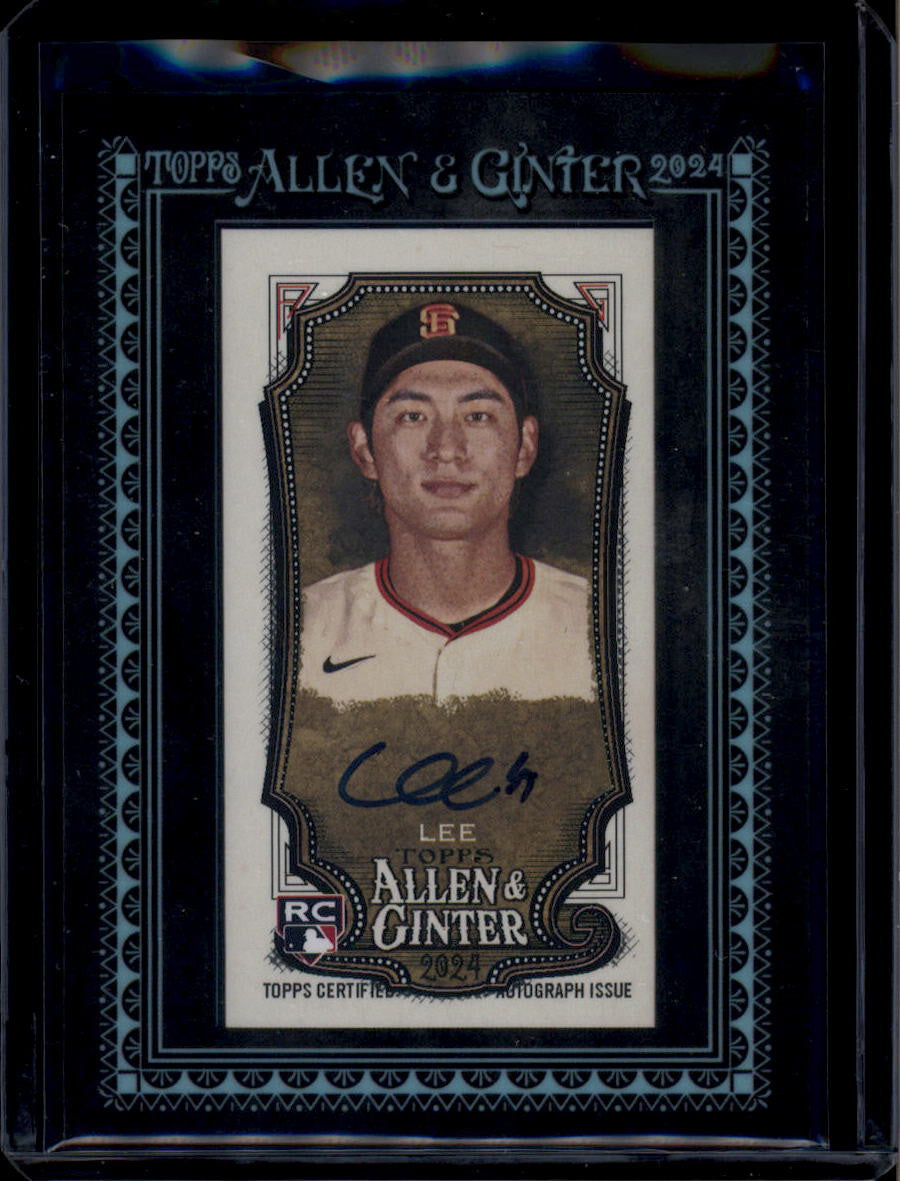 DELETE 181119 2024 Topps Allen and Ginter Framed Mini Autograph Black Jung Hoo Lee RC Auto /25