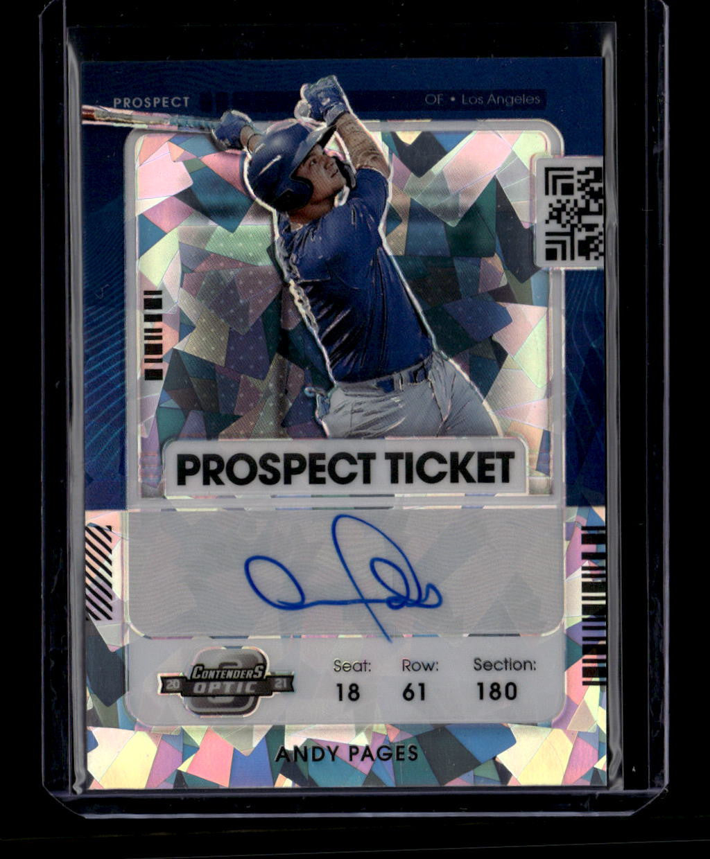 DELETE 181121 2021 Panini Contenders Optic Ticket Autograph Cracked Ice Andy Pages RC Auto /23