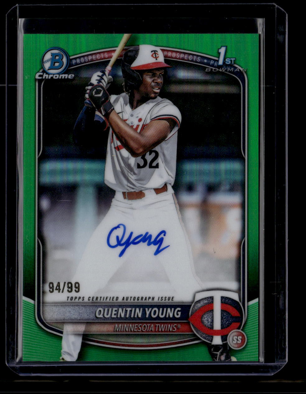 DELETE 181124 2025 Bowman Chrome Draft Autographs Green Refractor Quentin Young RC Auto 94/99