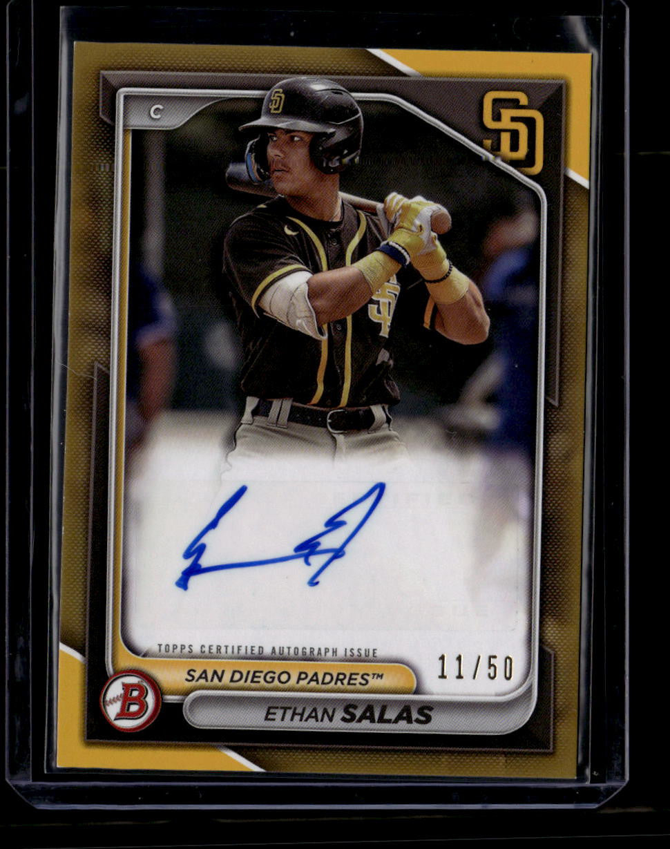 DELETE 181125 2024 Bowman Prospect Autographs Gold PPRAES Ethan Salas Rookie Auto 11/50