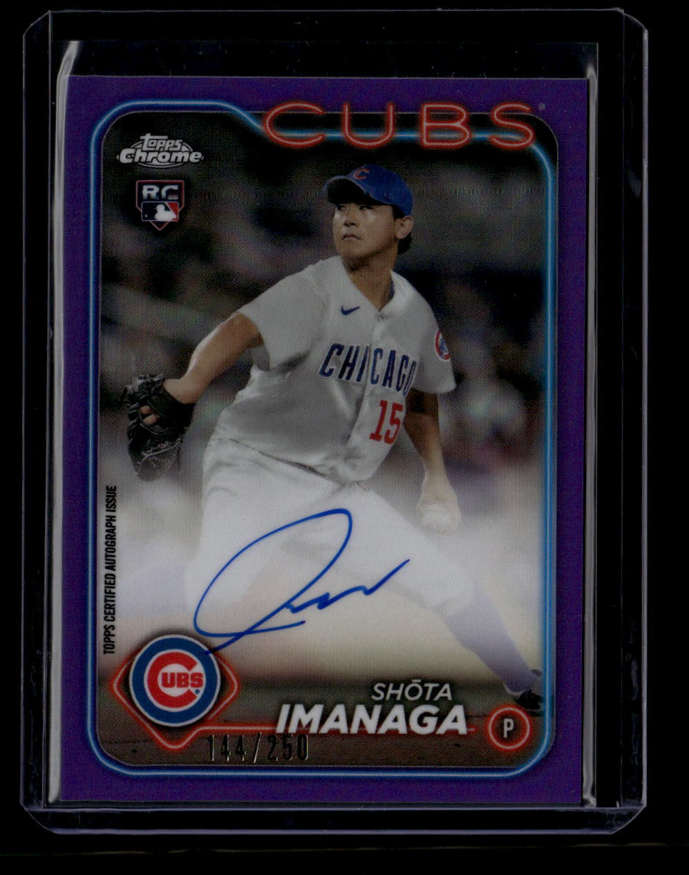 DELETE 181128 2024 Topps Chrome Rookie Autographs Purple Refractor Shota Imanaga RC Auto /250