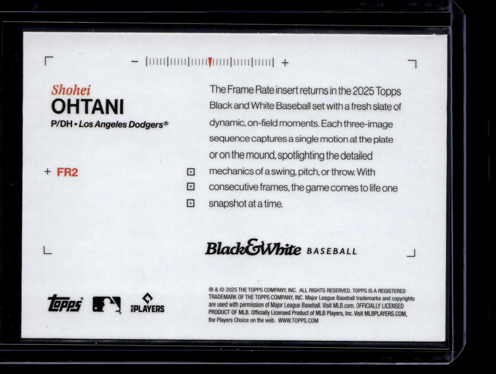 DELETE 181136 2025 Topps Black and White Frame Rate fr2 Shohei Ohtani