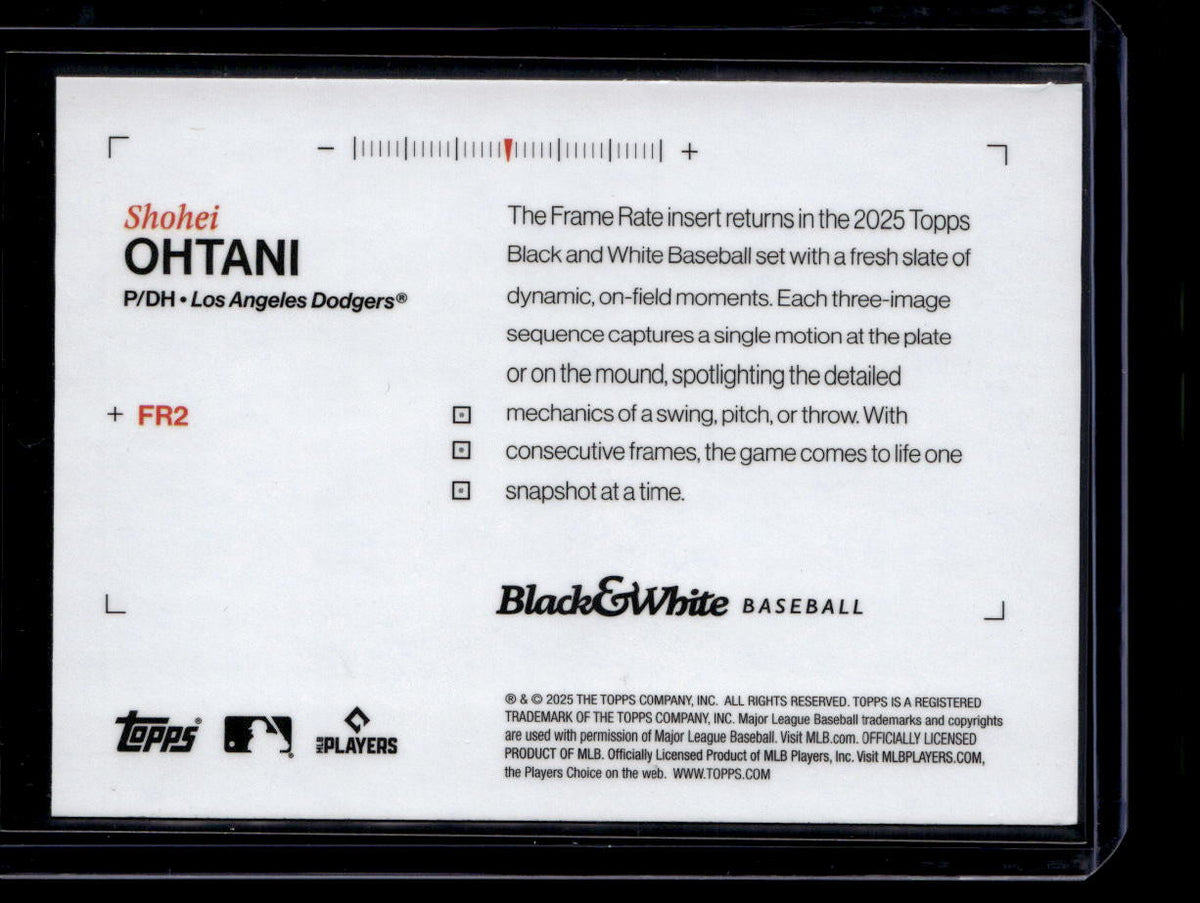 DELETE 181136 2025 Topps Black and White Frame Rate fr2 Shohei Ohtani