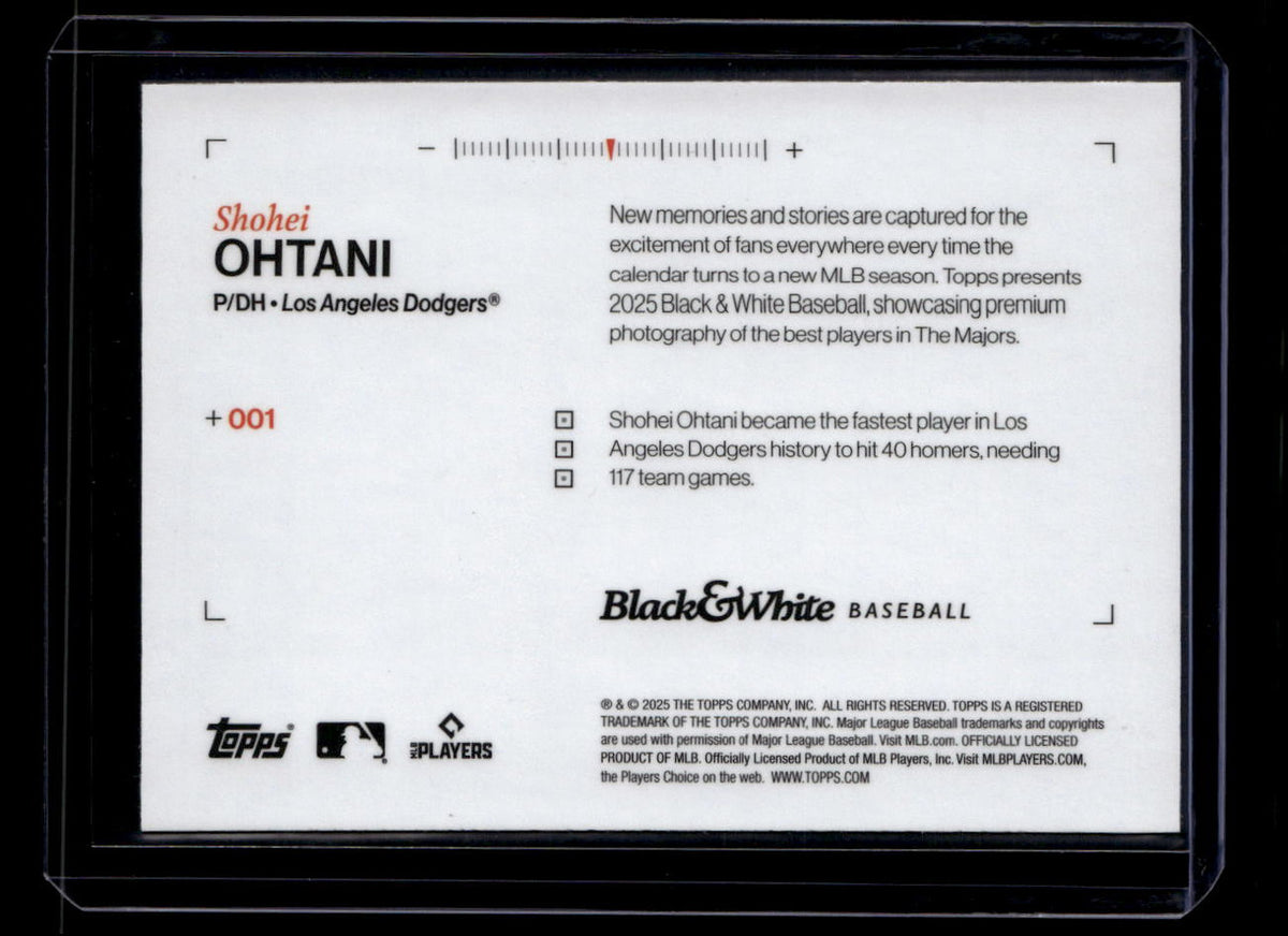 DELETE 181138 2025 Topps Black and White 1 001 Shohei Ohtani 160328
