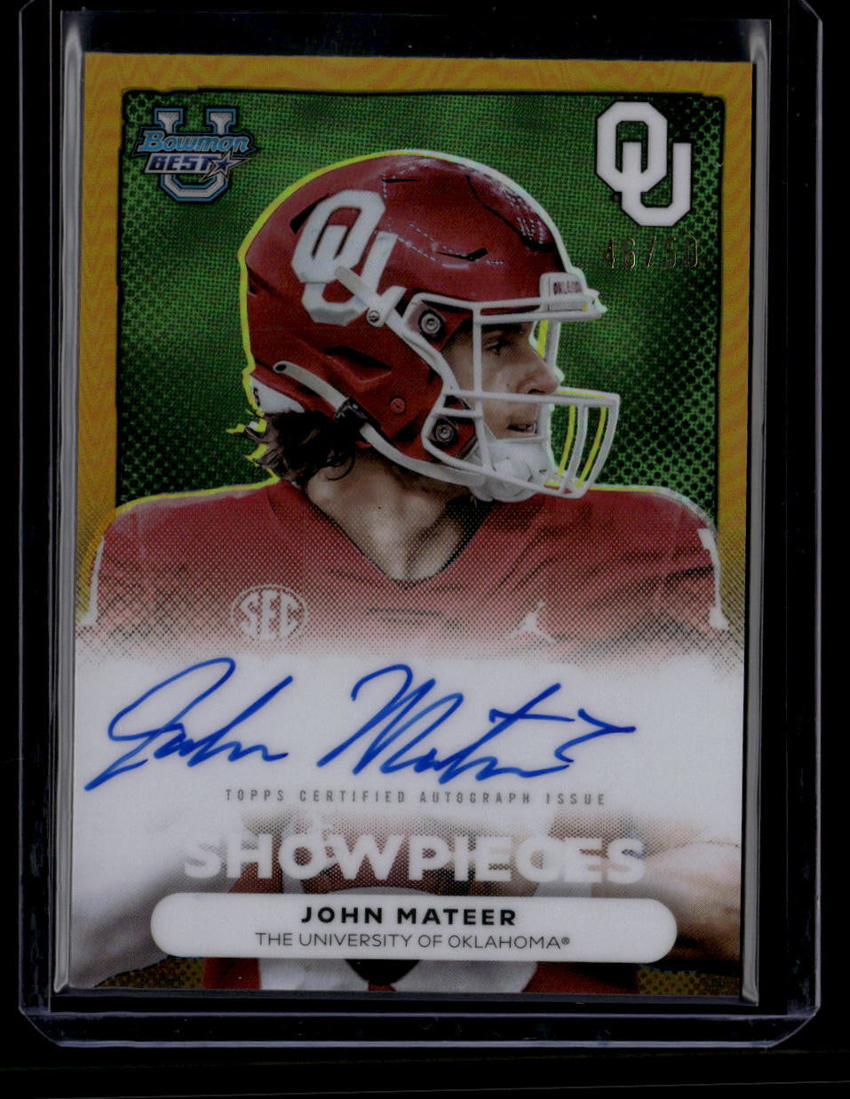 DELETE 181141 2025 Bowman's Best U Showpieces Gold Refractor BSAJM John Mateer RC Auto 46/50