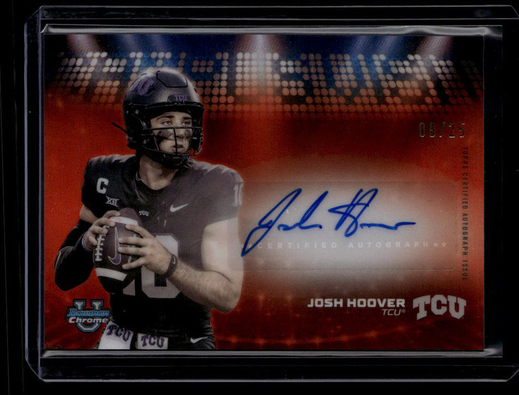 DELETE 181142 2025 Bowman Chrome U Campus Visit Orange Refrator CVAJH Josh Hoover RC Auto 9/25