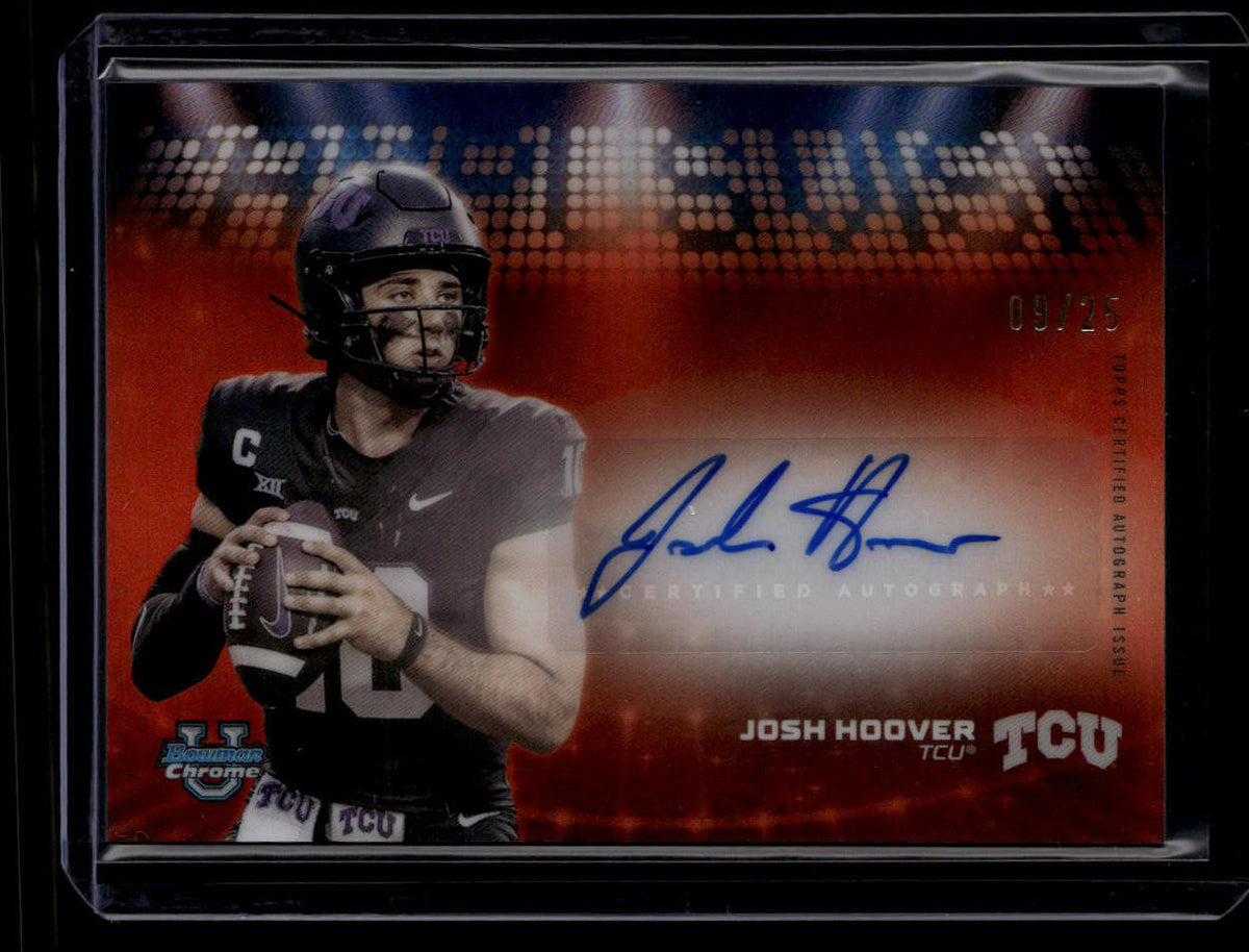 DELETE 181142 2025 Bowman Chrome U Campus Visit Orange Refrator CVAJH Josh Hoover RC Auto 9/25