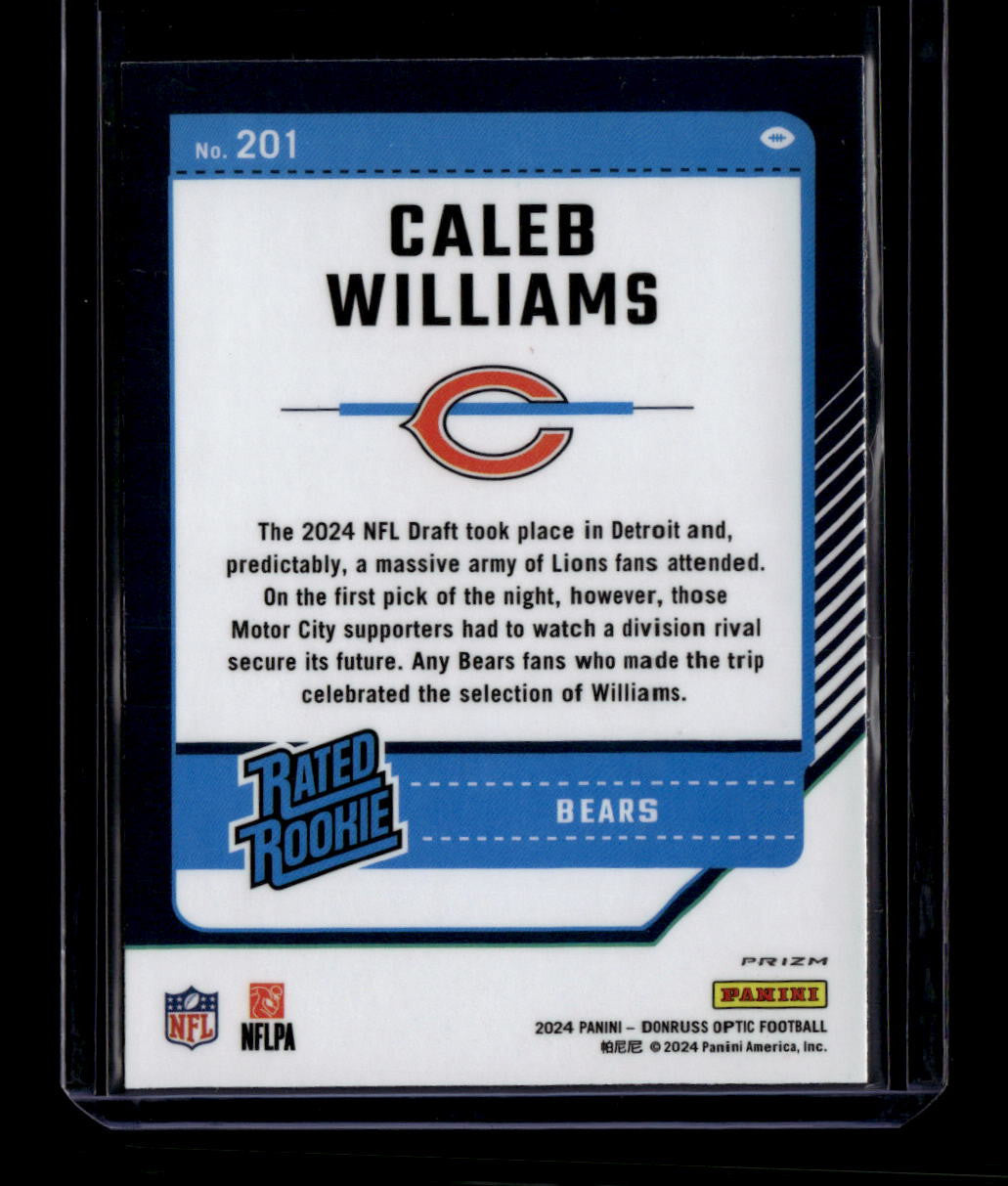 DELETE 181144 2024 Donruss Optic Red Mojo Refractor 201 Caleb Williams RR Rated Rookie