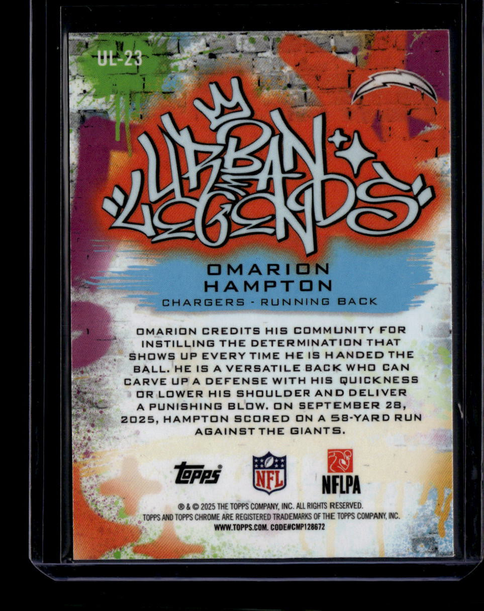 DELETE 181145 2025 Topps Chrome Urban Legends ul23 Omarion Hampton Rookie