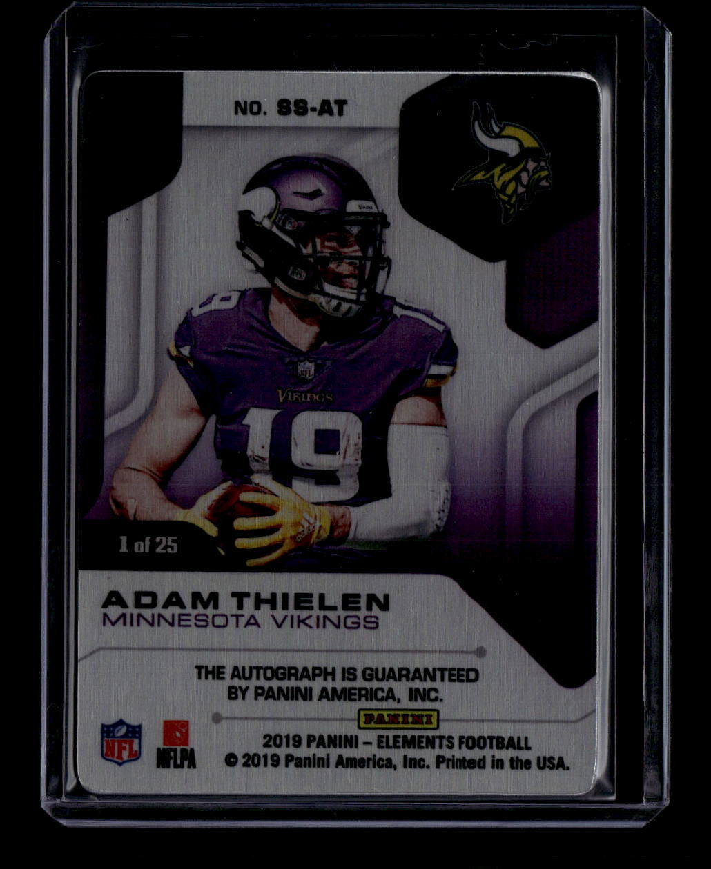 DELETE 181146 2019 Panini Elements Signatures Steel 17 Adam Thielen Auto 1/25