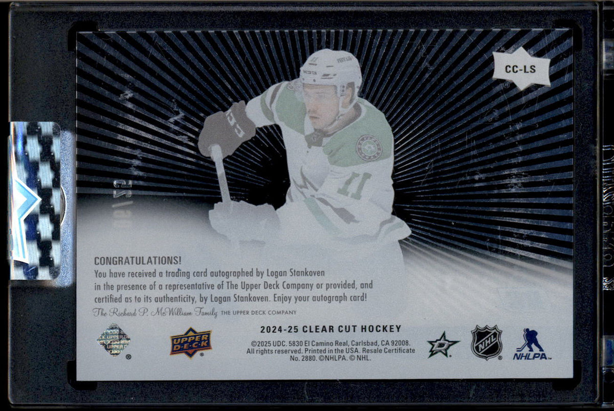 DELETE 181148 2024-25 Upper Deck Clear Cut Outburst CCLS Logan Stankoven Rookie Auto 6/25