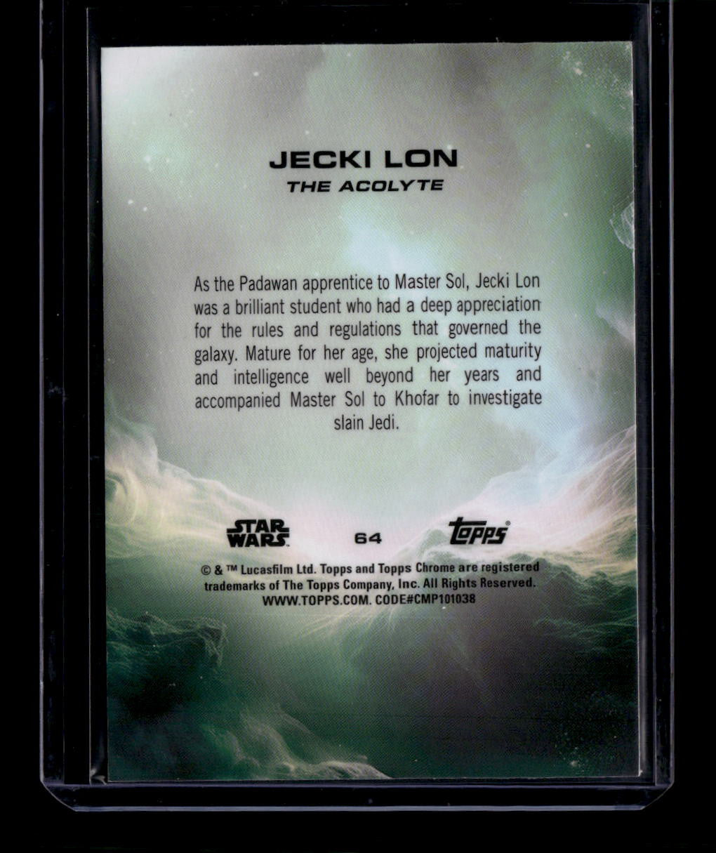 DELETE 181153 2025 Topps Chrome Star Wars Black and White Shimmer Refractor 64 Jecki Lon RC