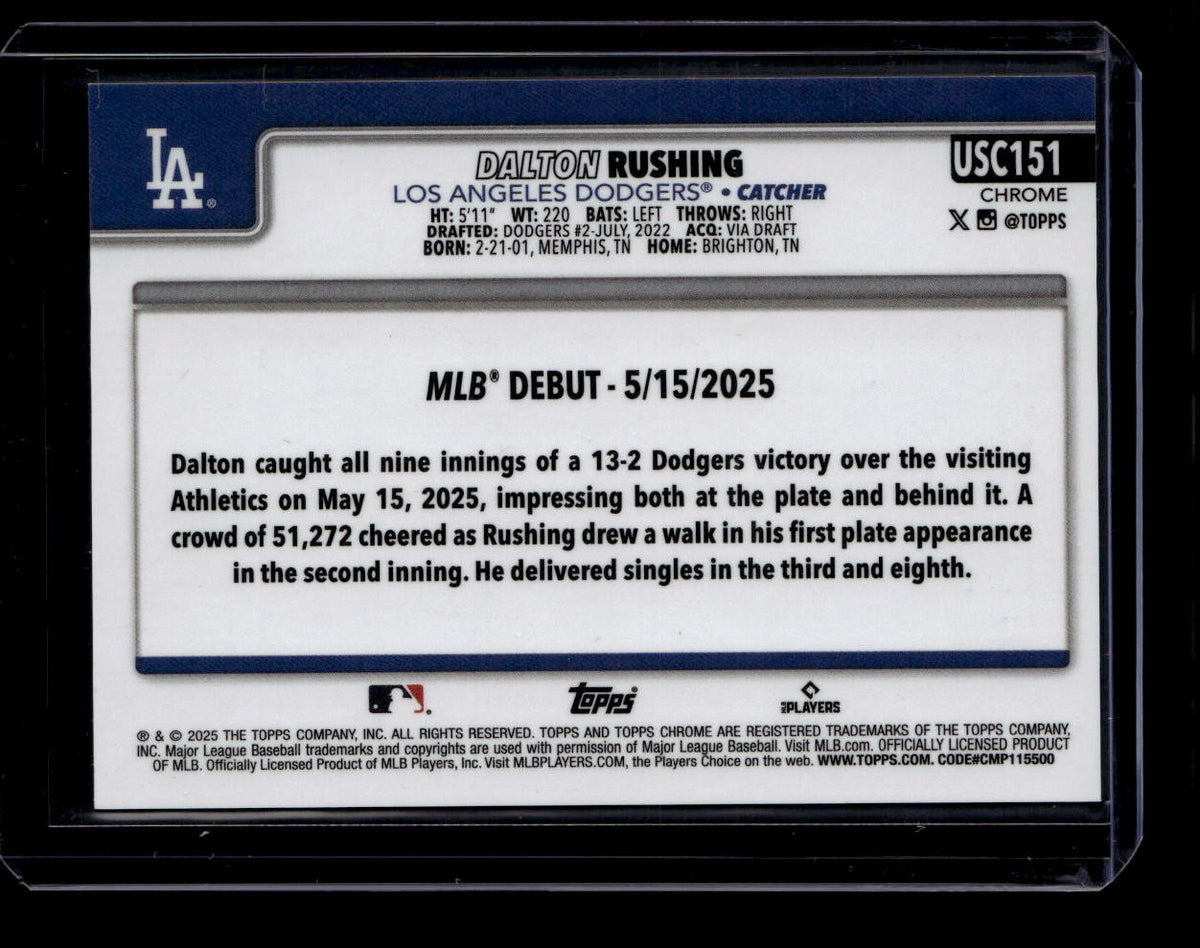 DELETE 181155 2025 Topps Chrome Update Orange Geometric Refractor Dalton Rushing RC 12/25