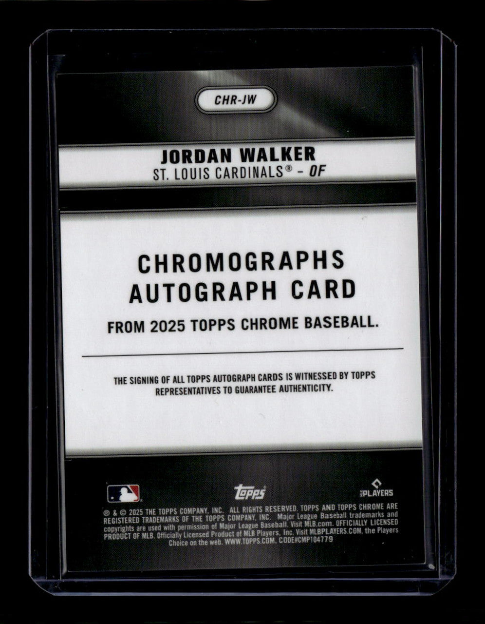 DELETE 181156 2025 Topps Chrome Chromograph Autographs CHRJW Jordan Walker Auto 27/50