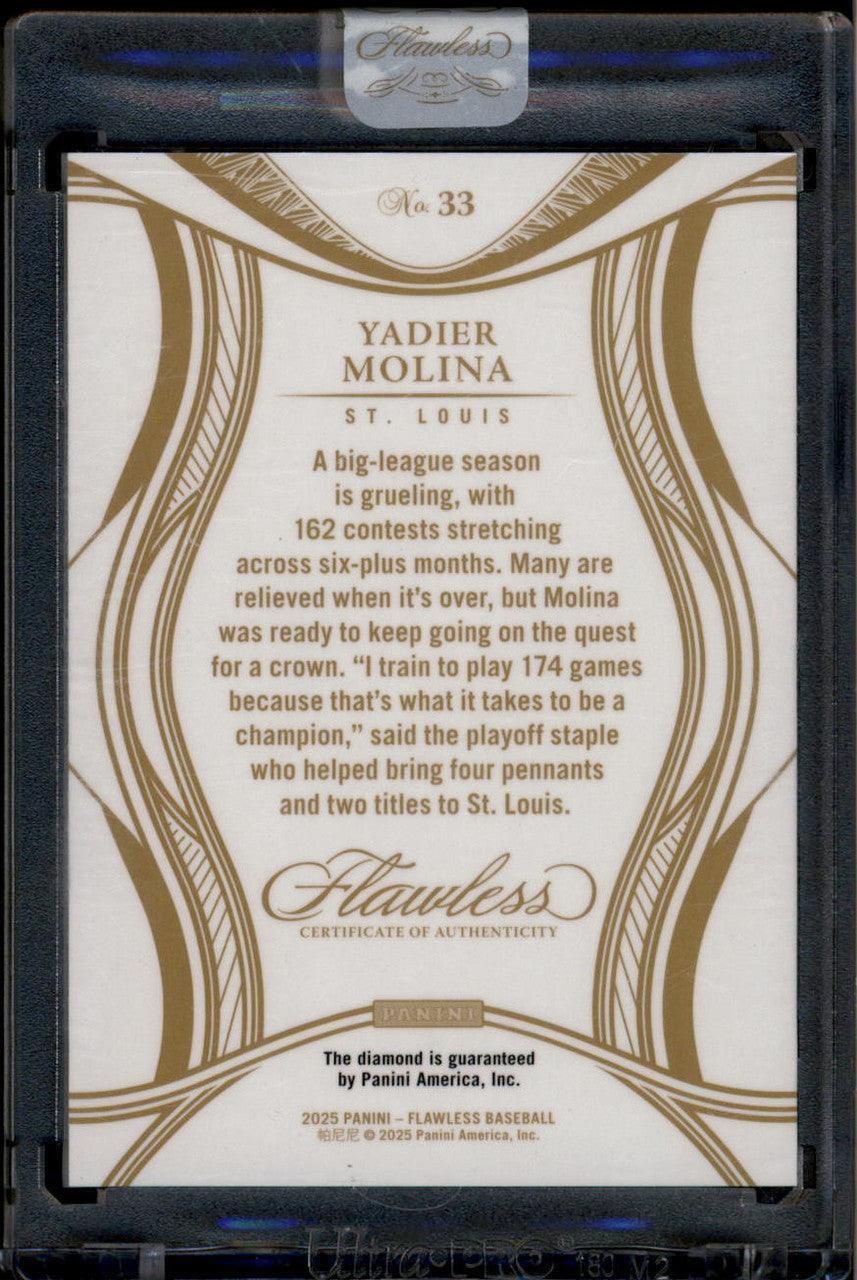 DELETE 181161 2025 Panini Flawless 33 Yadier Molina Diamond Gem 12/25