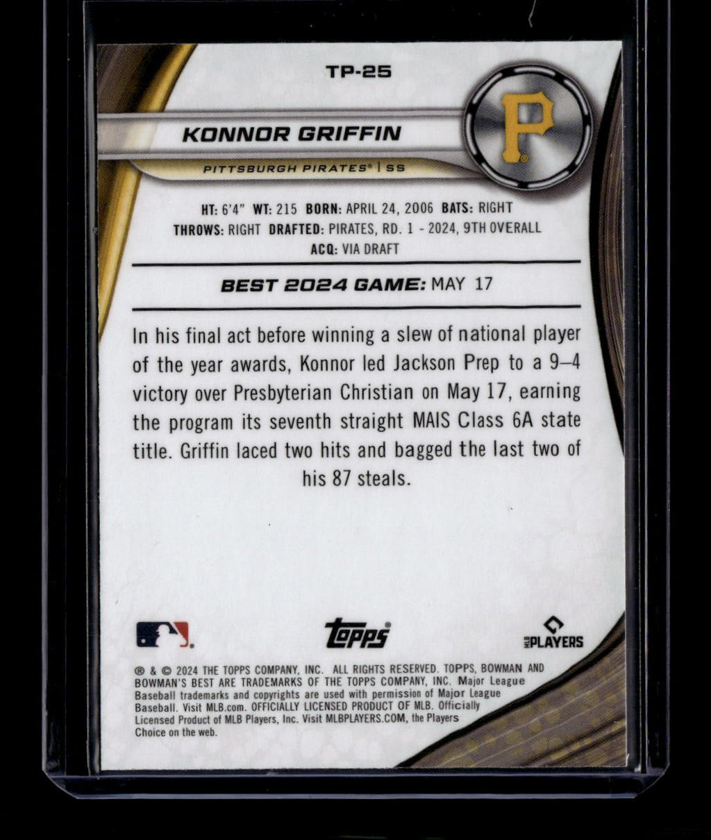 DELETE 181178 2024 Bowman's Best Top Prospects Blue X-Fractor Refractor Konnor Griffin RC /150