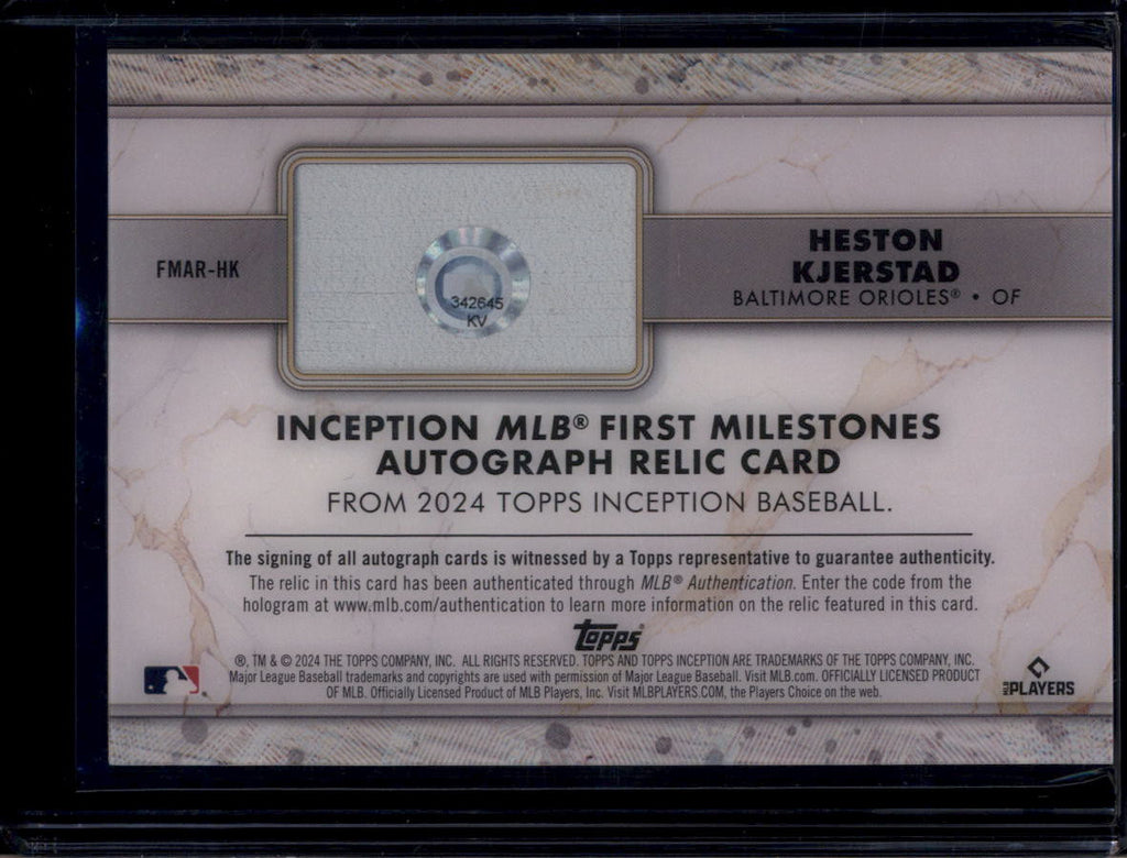 DELETE 181184 2024 Topps Inception First Milestones Autograph Heston Kjerstad RC Base Auto /25