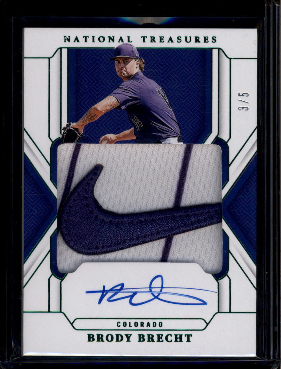 DELETE 181185 2025 Panini National Treasures Treasured Brody Brecht RC Nike Logo Patch Auto /5