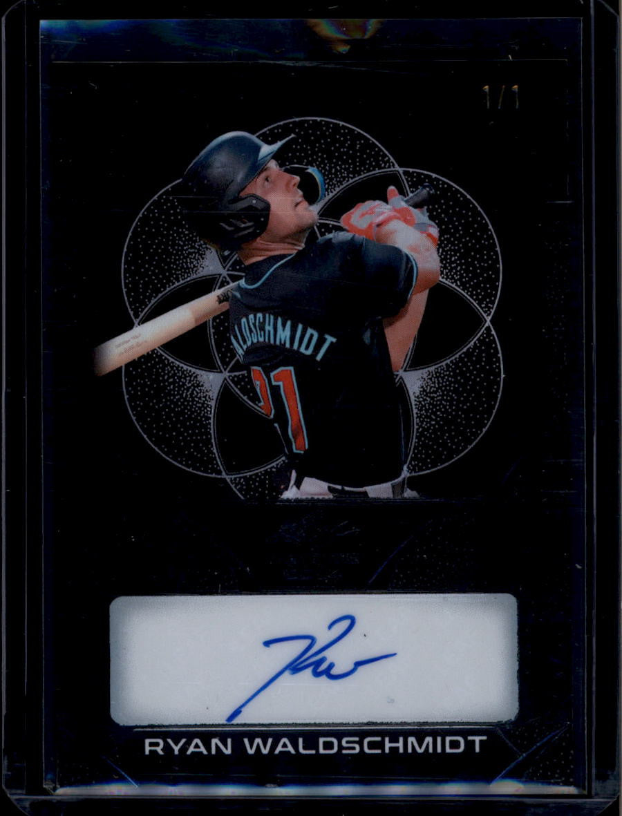 DELETE 181186 2024 Leaf Trinity Clear Autographs Black Black Ryan Waldschmidt Rookie Auto 1/1