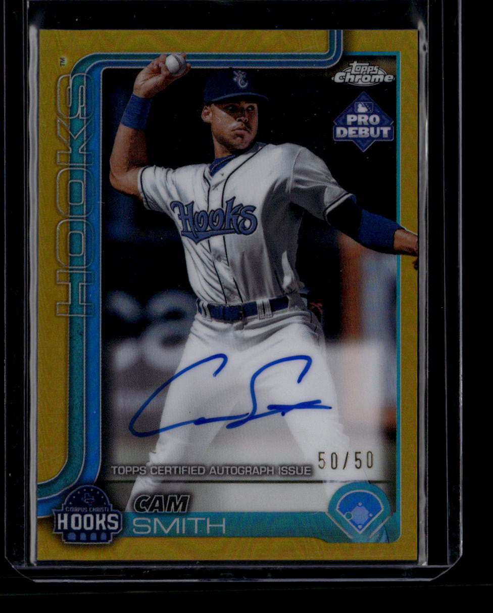 DELETE 181189 2025 Topps Pro Debut Chrome Autographs Gold Refractor Cam Smith RC Auto 50/50