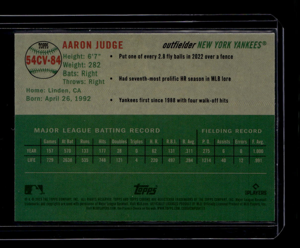 DELETE 181195 2023 Topps Chrome Platinum Anniversary '54 City Variations 54cv84 Aaron Judge SP