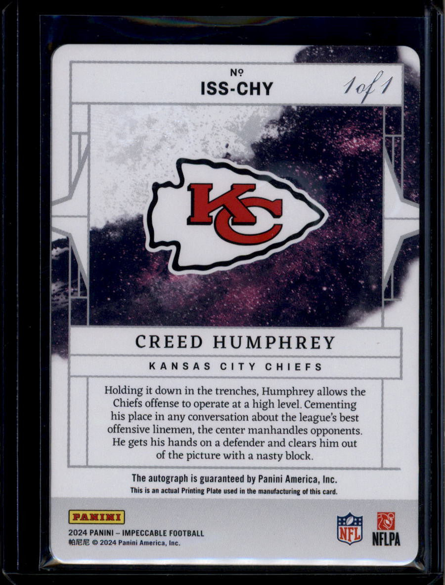 DELETE 181203 2024 Panini Impeccable Star Signatures Printing Plate Creed Humphrey Auto 1/1