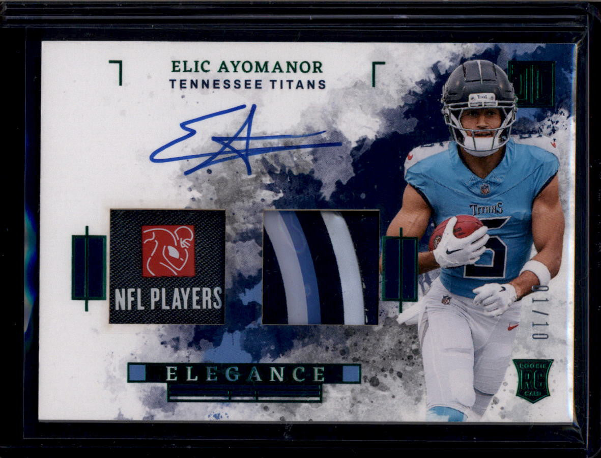 DELETE 181204 2025 Panini Impeccable Elegance Eric Ayomanor RC Dual Helmet Tag Patch Auto 1/10