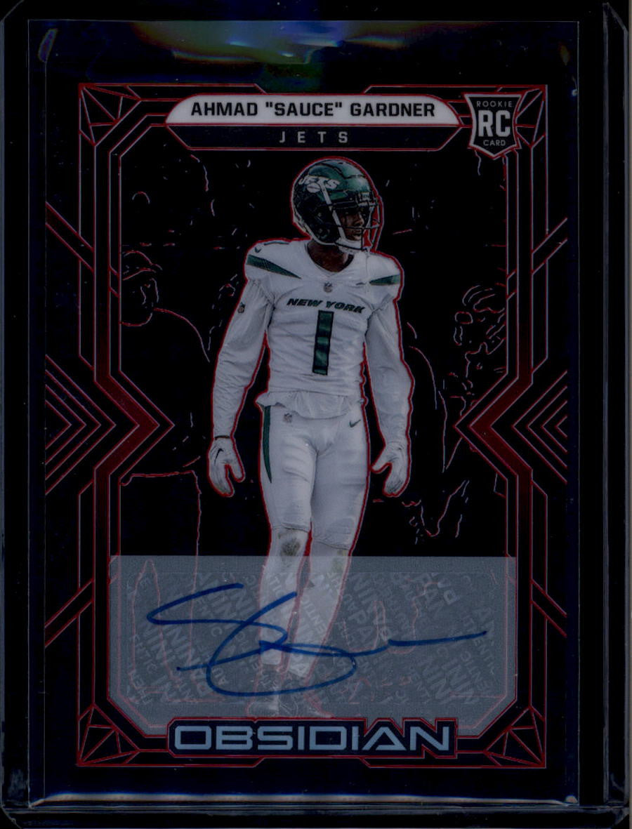 DELETE 181205 2022 Panini Obsidian Autographs Electric Red 131 Ahmad Sauce Gardner RC Auto /10