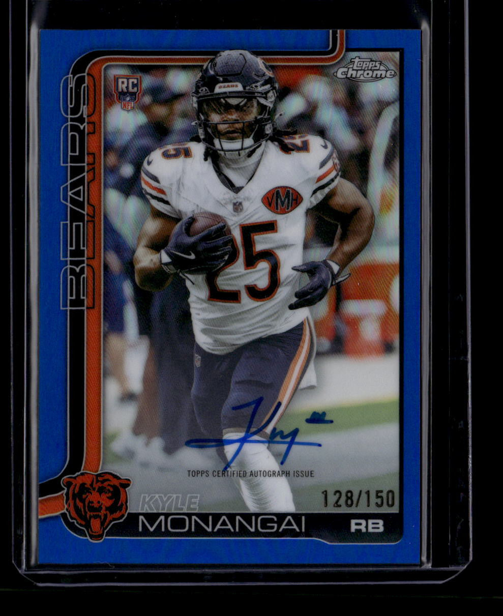 DELETE 181208 2025 Topps Chrome Rookie Autographs Blue Refractor Kyle Monangai RC Auto 128/150