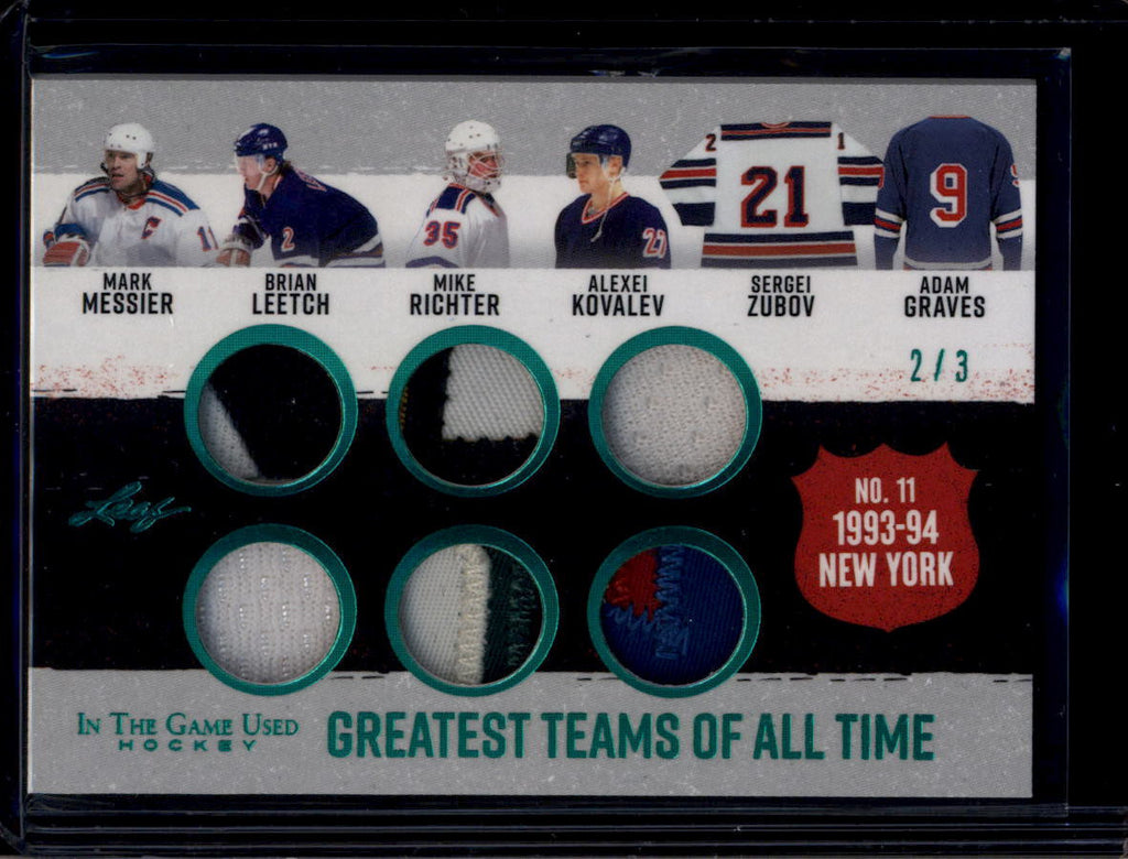 DELETE 181211 2022-23 ITG Greatest Teams Zubov Kovalev Graves Richter Leetch Messier 6 Patch 3