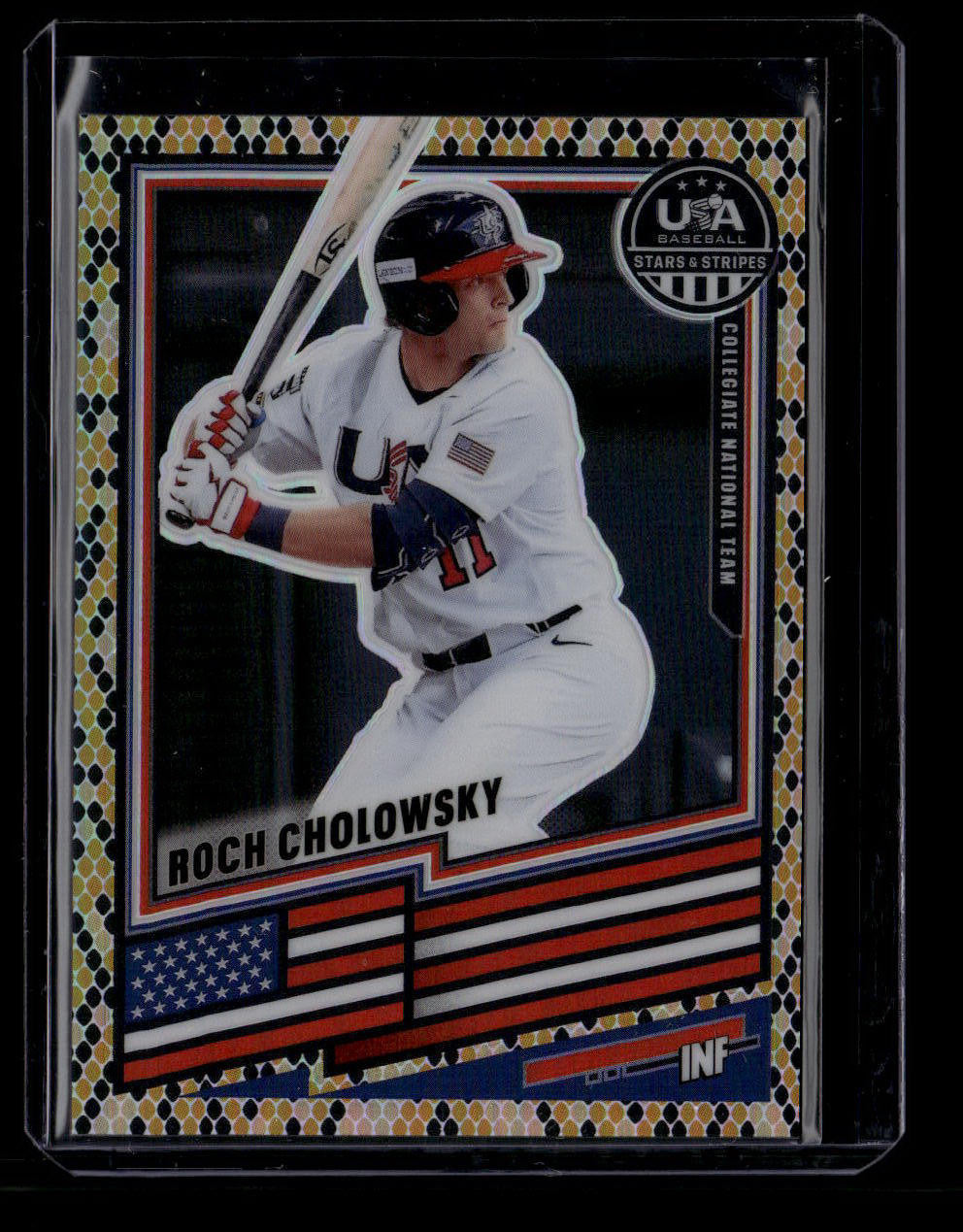 DELETE 181221 2026 USA Baseball Stars and Stripes Prizm Prizms Snakeskin 140 Roch Cholowsky RC