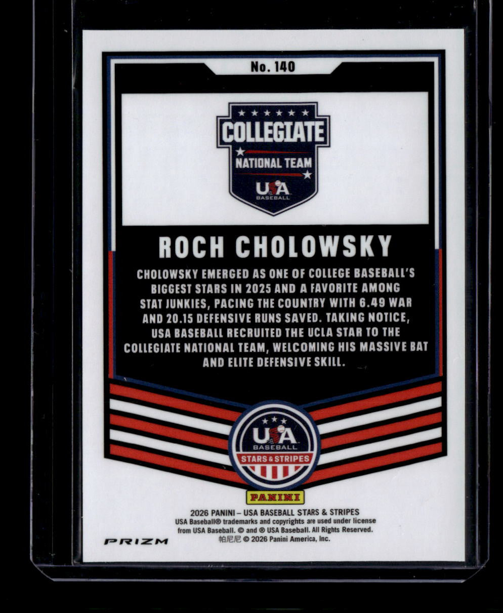DELETE 181221 2026 USA Baseball Stars and Stripes Prizm Prizms Snakeskin 140 Roch Cholowsky RC