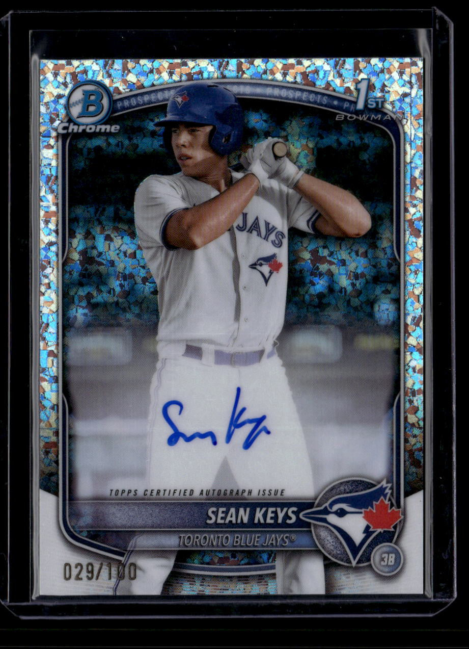 DELETE 181228 2025 Bowman Chrome Autographs Mini-Diamond Refractor Sean Keys RC Auto 29/100