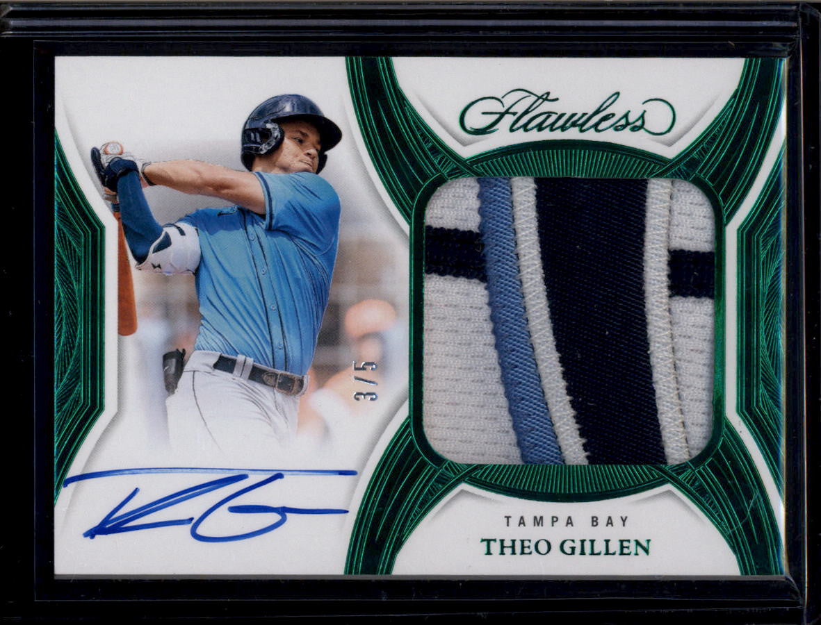 DELETE 181229 2025 Panini Flawless Prospect Autographs Emerald Theo Gillen RC Patch Auto 3/5