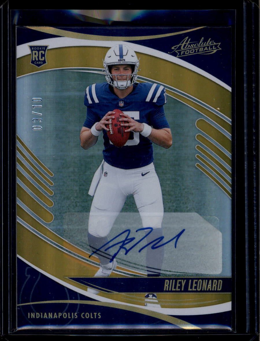 DELETE 181233 2025 Absolute Signatures Spectrum Gold 172 Riley Leonard Rookie Auto 3/10