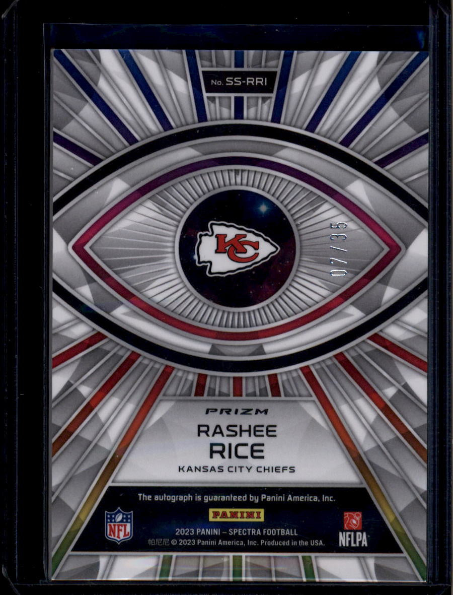 DELETE 181361 2023 Panini Spectra Spectral Signatures Neon Green 15 Rashee Rice RC Auto 7/35
