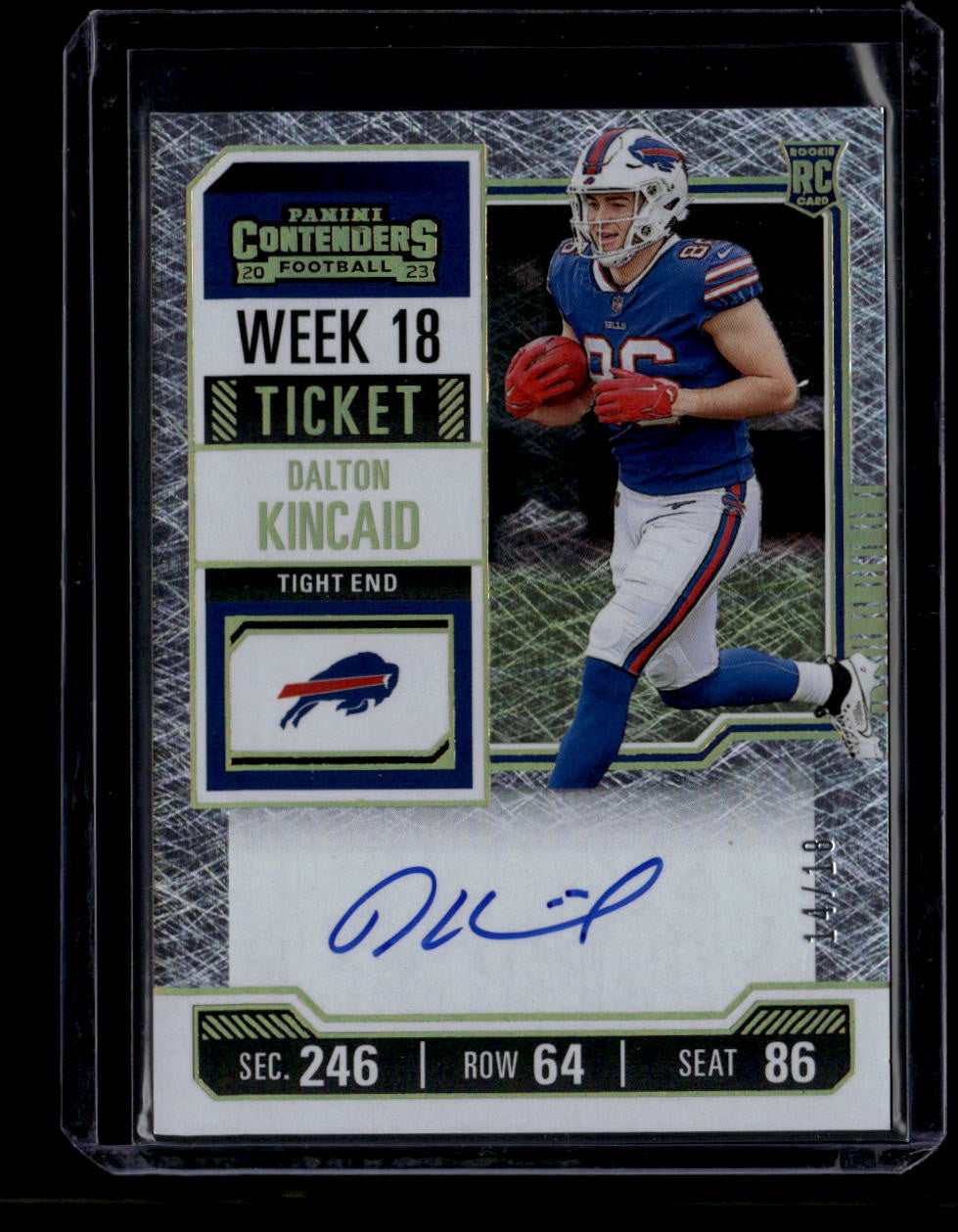 DELETE 181365 2023 Panini Contenders Week 18 Ticket 107 Dalton Kincaid Rookie Auto 14/18