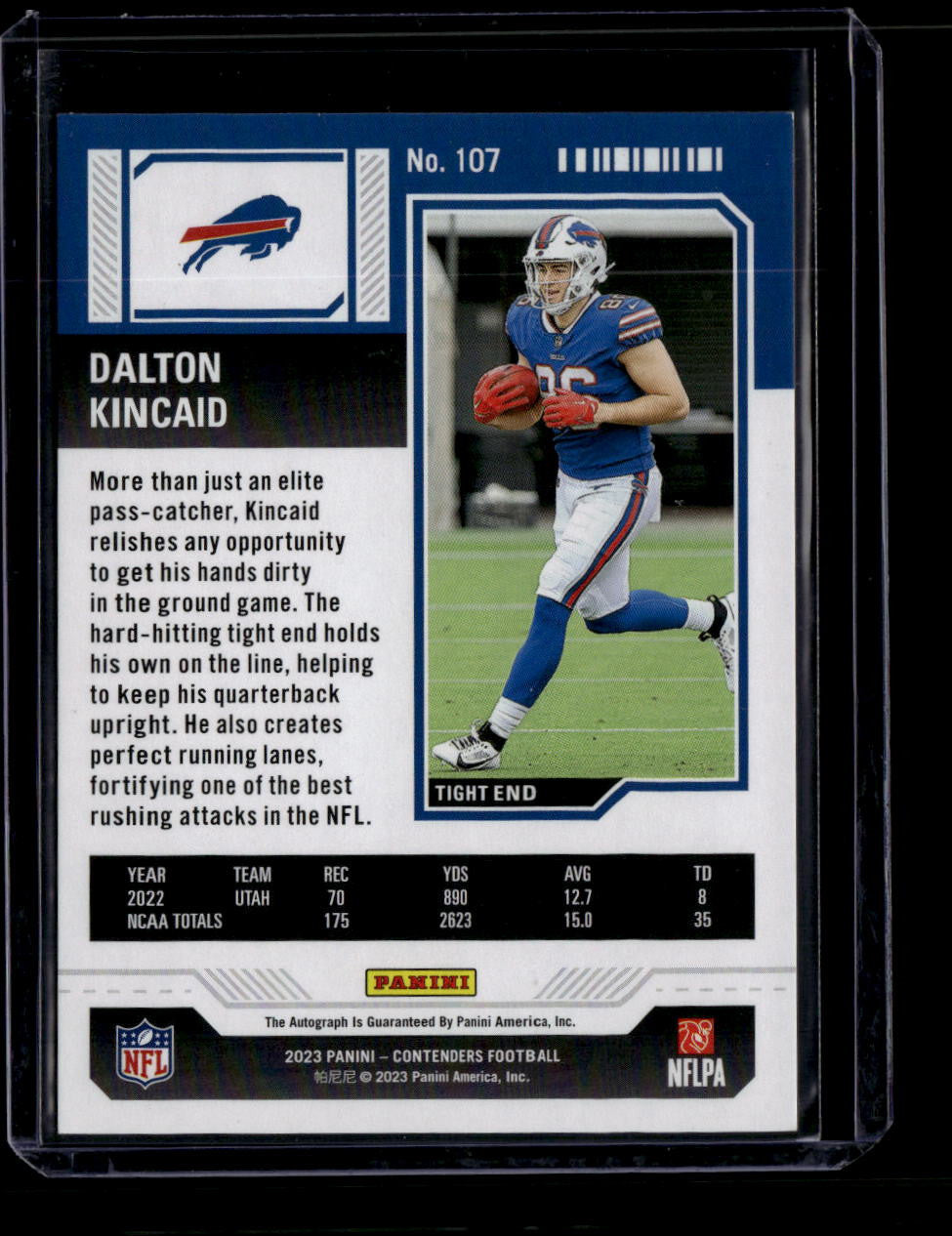 DELETE 181365 2023 Panini Contenders Week 18 Ticket 107 Dalton Kincaid Rookie Auto 14/18