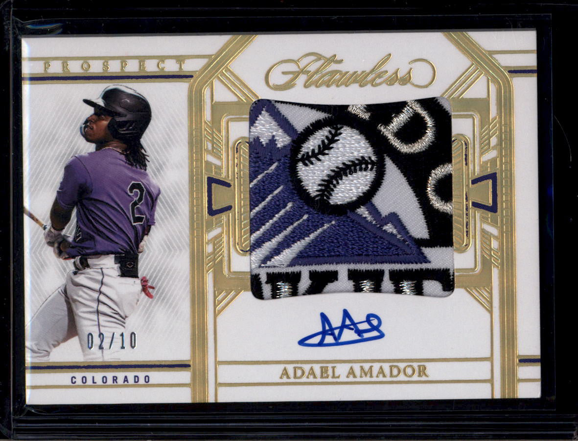 DELETE 181419 2024 Panini Flawless Prospect Autographs 61 Adael Amador RC Logo Patch Auto 2/10