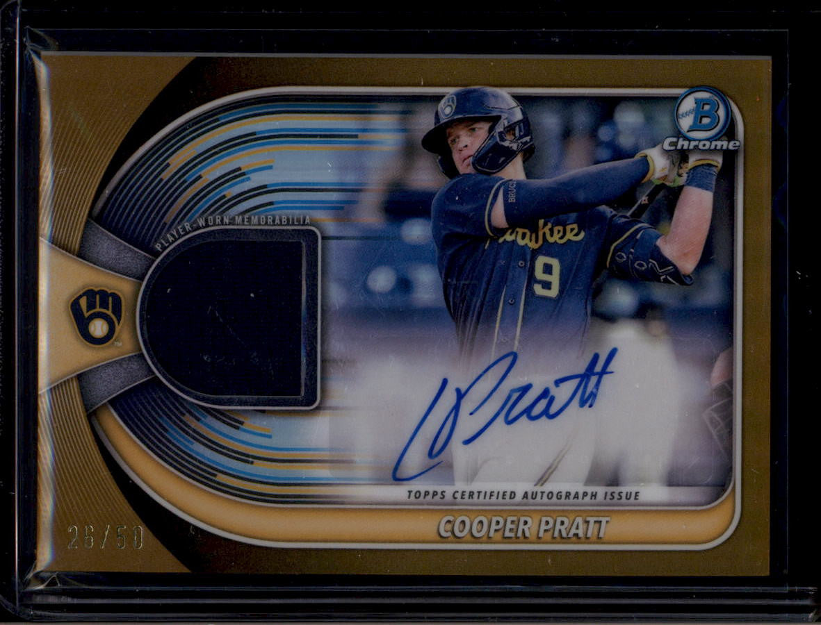 DELETE 181518 2025 Bowman Chrome Autograph Relics Refractor Cooper Pratt RC Jersey Auto 26/50