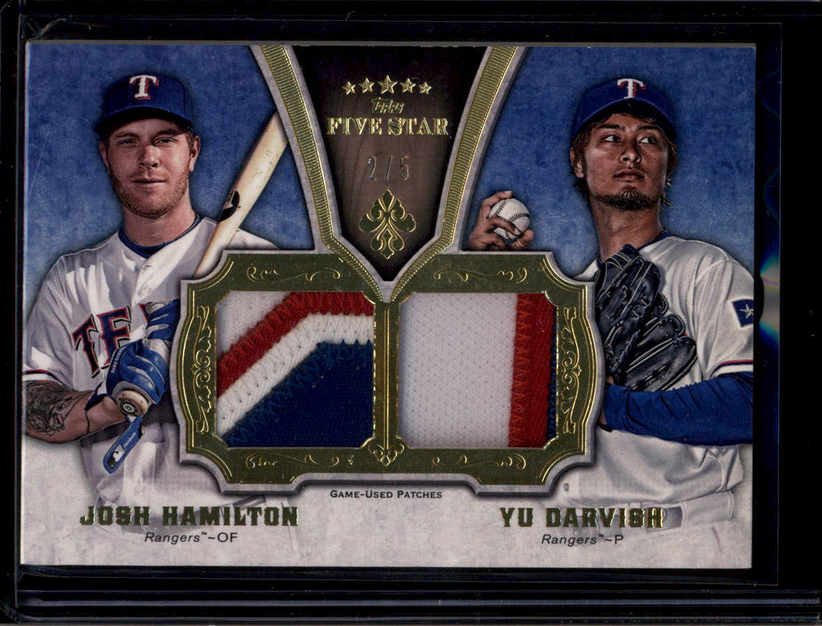 DELETE 181615 2012 Topps Five Star Active Patches HD Josh Hamilton Yu Darvish Dual Patch 2/5