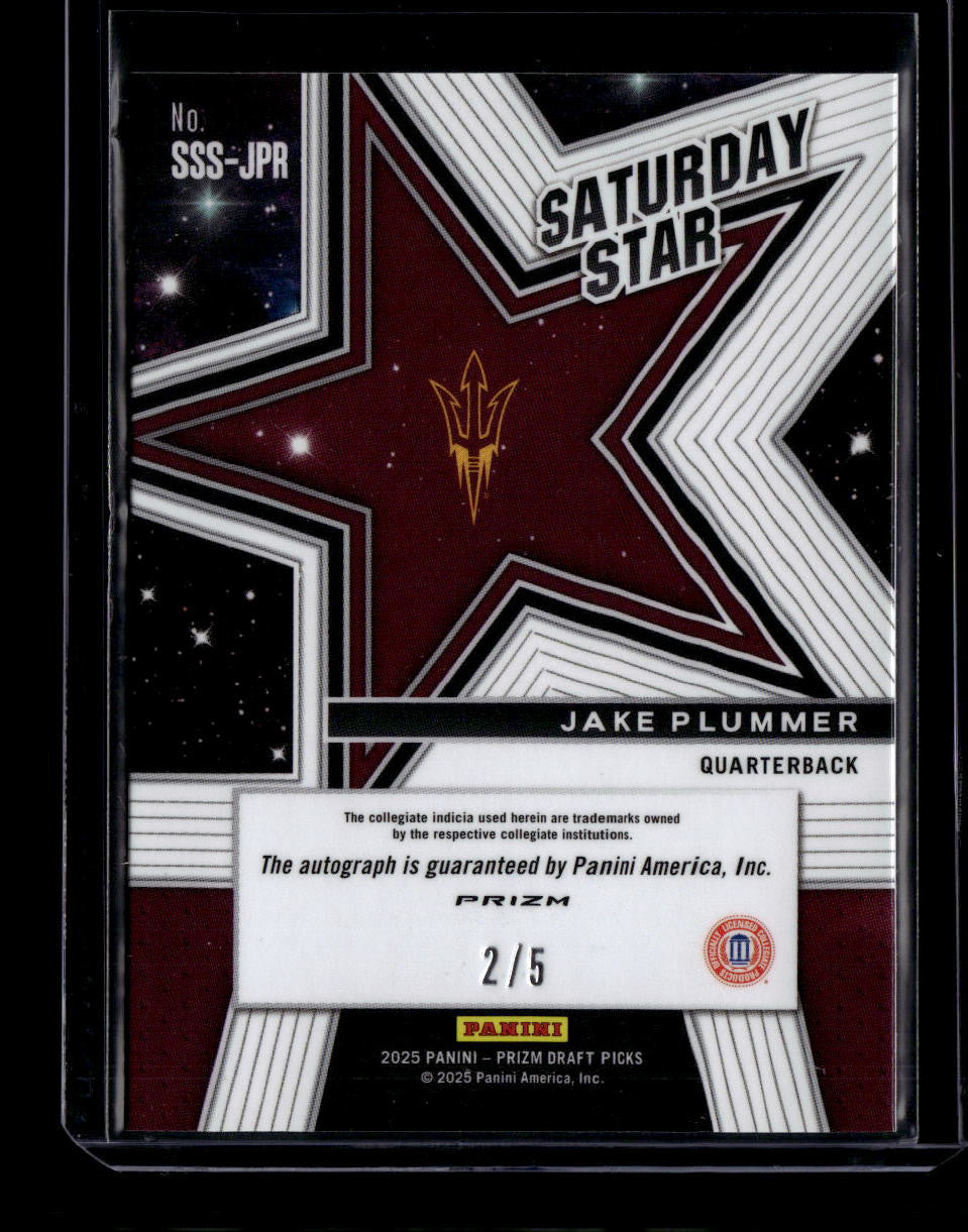 DELETE 181700 2025 Panini Prizm Draft Saturday Star Signatures Black Gold Jake Plummer Auto /5