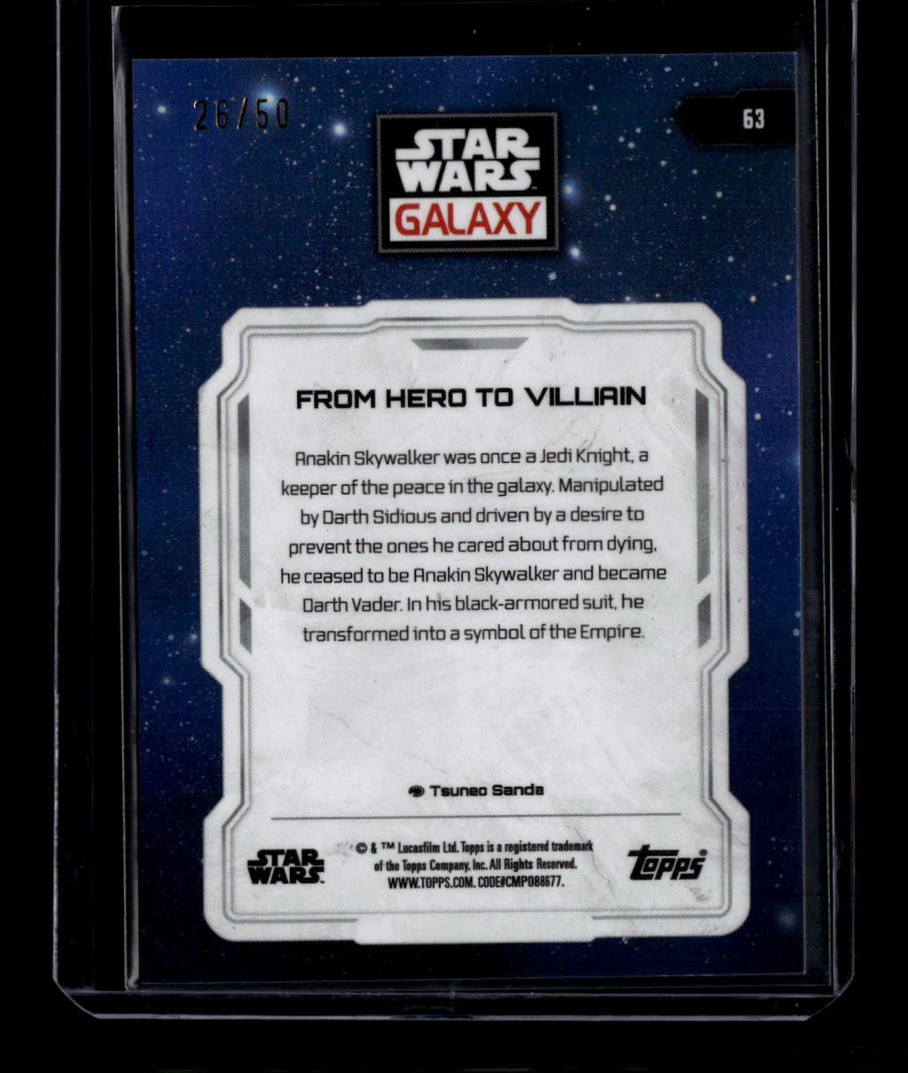 DELETE 181716 2024 Topps Chrome Galaxy Mojo Refractor 63 From Hero to Villain Darth Vader /50
