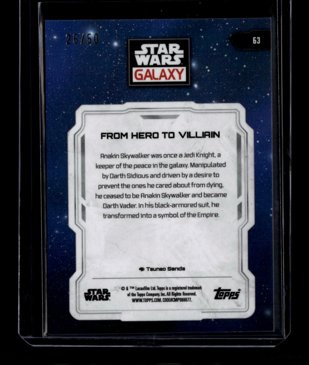 DELETE 181716 2024 Topps Chrome Galaxy Mojo Refractor 63 From Hero to Villain Darth Vader /50