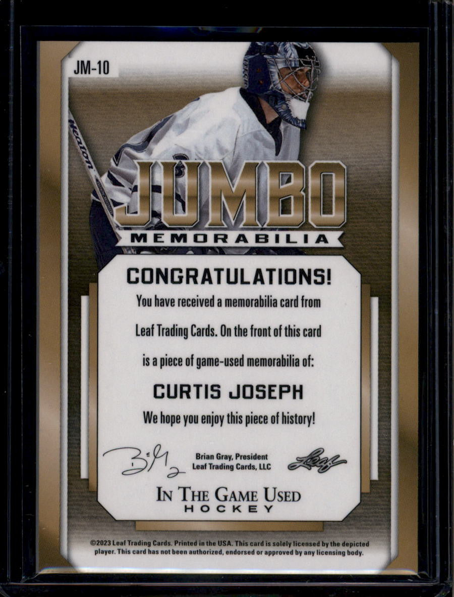 2022-23 ITG Used Memorabilia Green Spectrum jm10 Curtis Joseph Jumbo Blocker 1/1