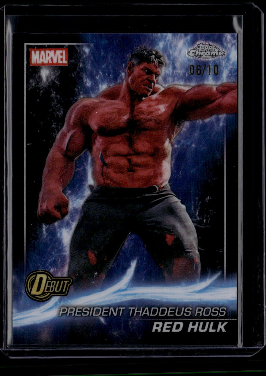 SOLD 183549 2025 Topps Chrome Marvel Studios Black Refractor 171 Red Hulk Debut RC 6/10